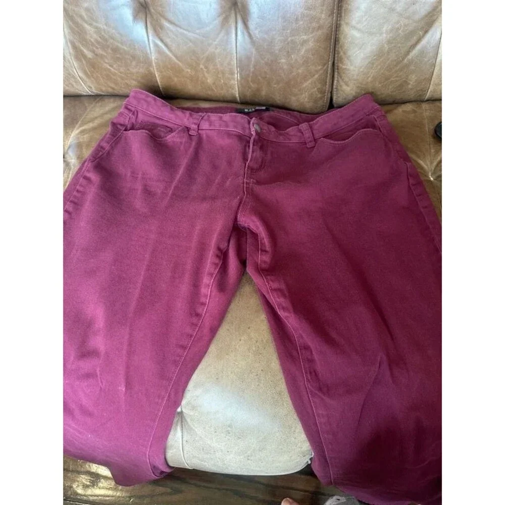 Burgundy Wax Jeans Size 14
